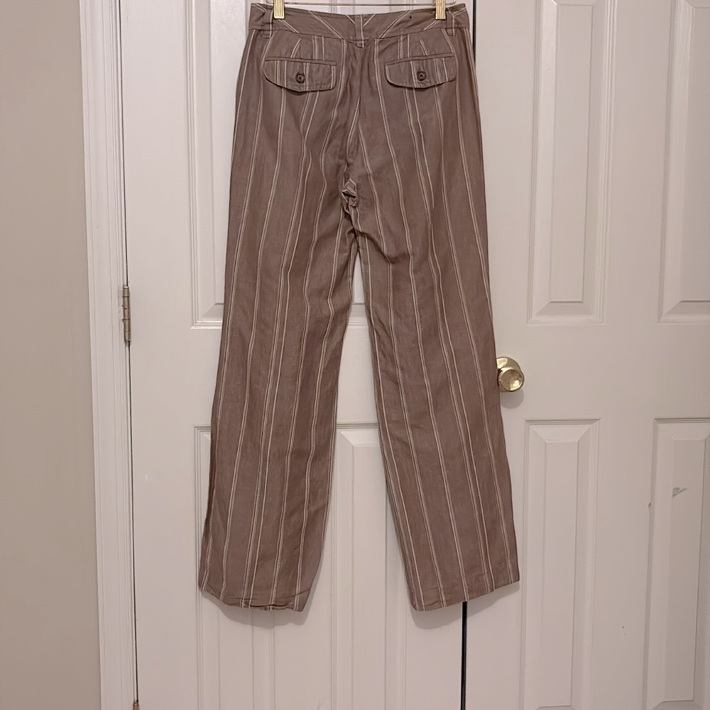 Banana Republic linen cotton blended stripped trouser pans Size 6 - Picture 3 of 7